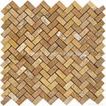 Golden Travertine Herringbone Mosaic Tile