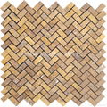 Golden Travertine Herringbone Mosaic Tile 2