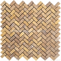 Golden Travertine Herringbone Mosaic Tile