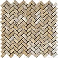 Golden Travertine Herringbone Mosaic Tile 3