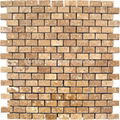 Noce Travertine Brick Pattern Mosaic