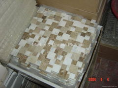 Opus Marrone Marble Mosaic Tile