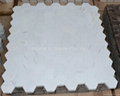 Thassos White Hex Pattern Mosaic Tile