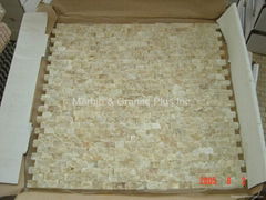 Honey Onyx split finish mosaic tile