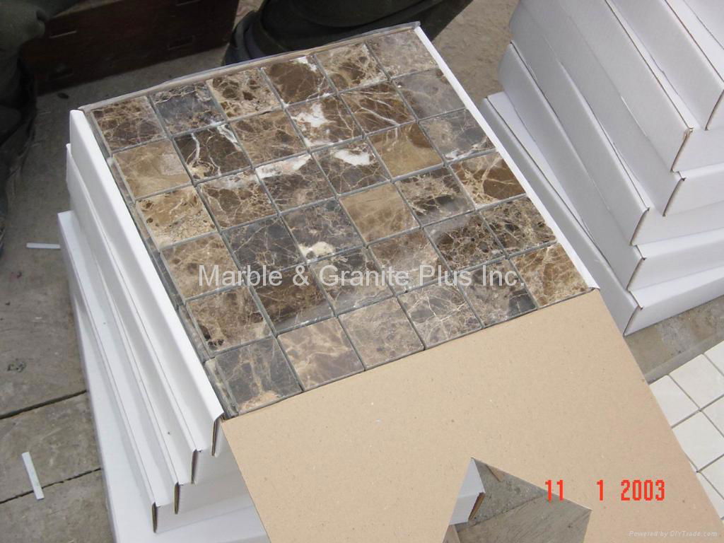 Marron Emperador Marble Mosaic Tiles 4