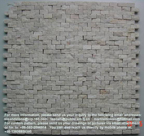 Crema Marfil Split finish marble mosaic tile