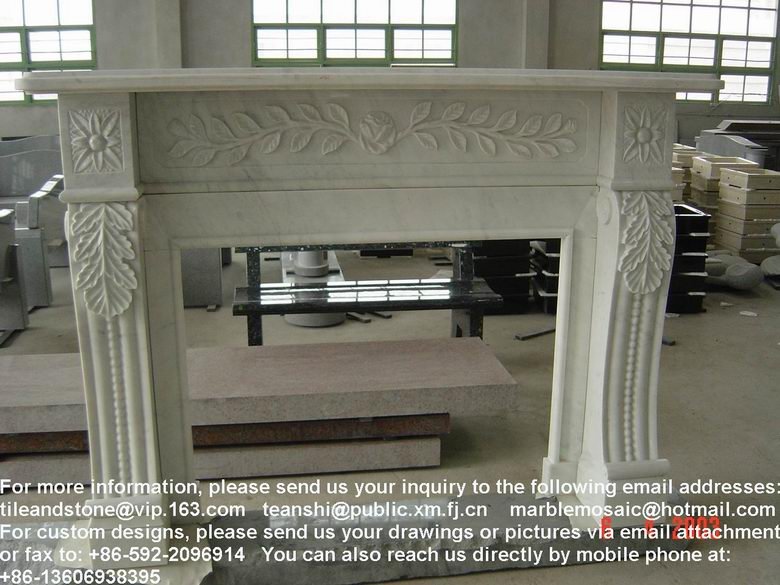 China white marble fireplace