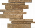 Noce Travertine brick mosaic tile