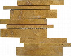 Yellow Travertine brick mosaic tile