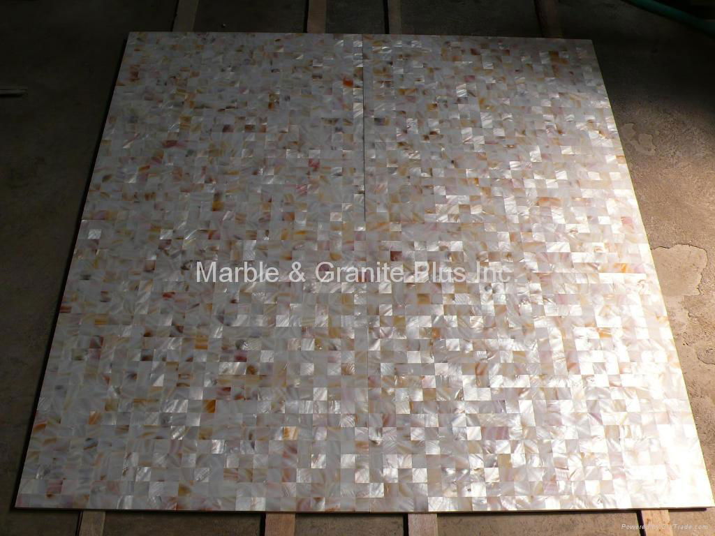 25x25mm/600x600x11 Solid White Mother of Pearl Tile, porcelain tile backing