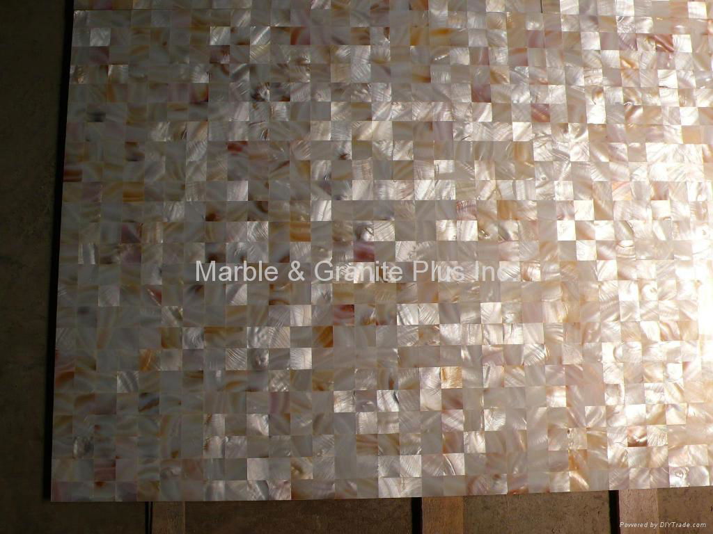 25x25mm/600x600x11 Solid White Mother of Pearl Tile, porcelain tile backing 4