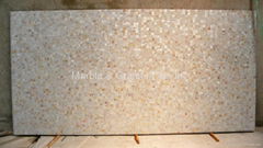 25x25mm/2440x1220x20mm Solid White freshwater MOP slab