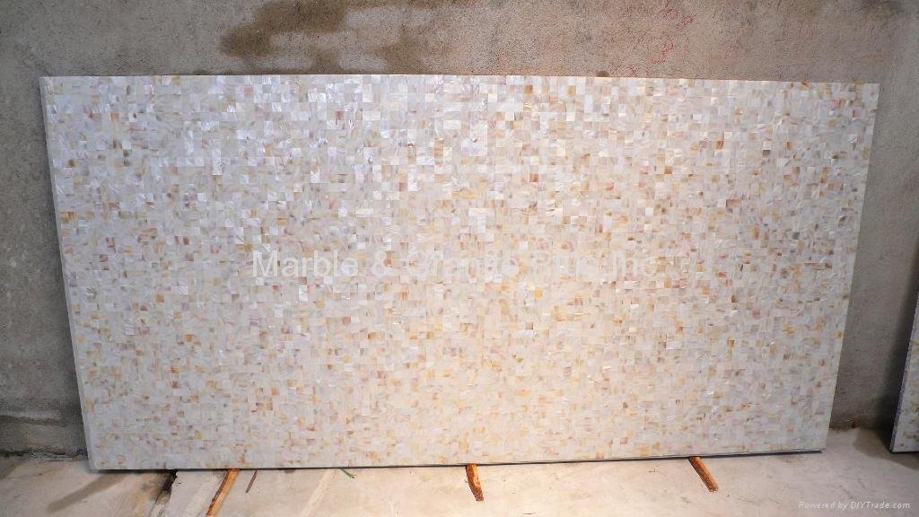25x25mm/2440x1220x20mm Solid White freshwater MOP slab 3