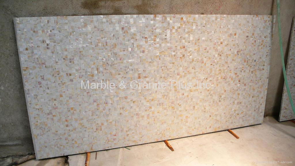 25x25mm/2440x1220x20mm Solid White freshwater MOP slab 4