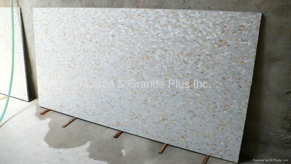 25x15mm/2430x1210x20mm Solid White freshwater MOP slab 3