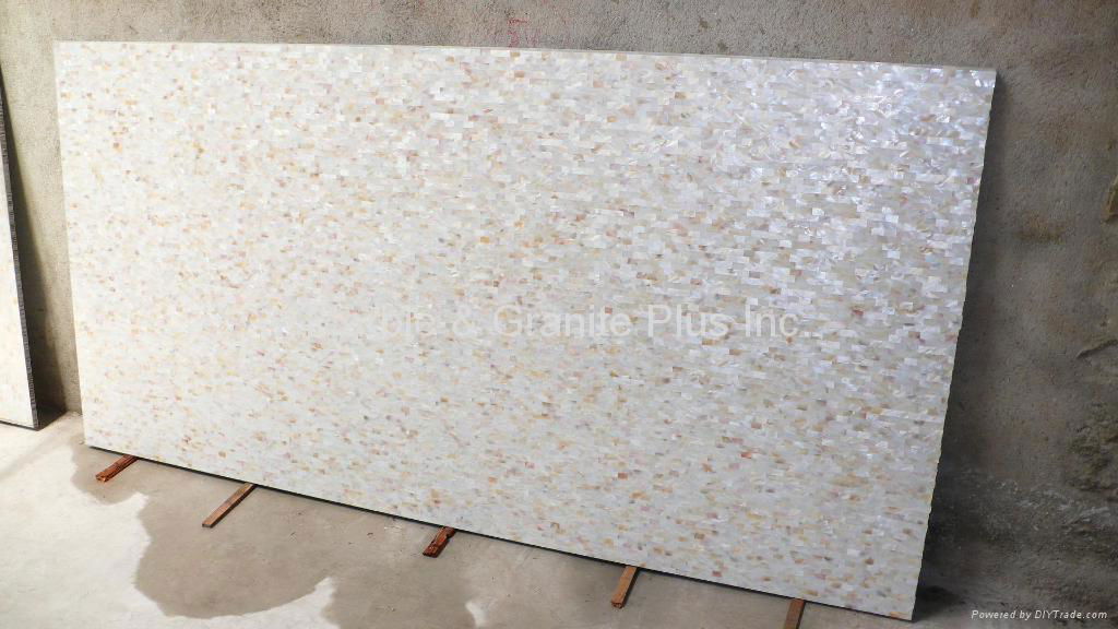 25x15mm/2430x1210x20mm Solid White freshwater MOP slab 4