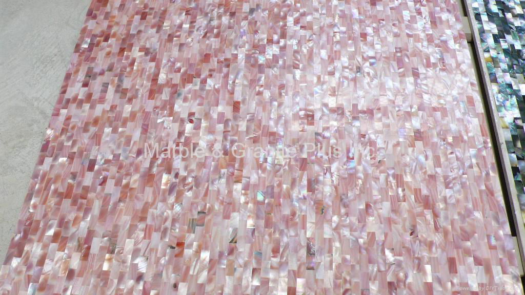 Solid Pink American Shell Mother of Pearl Tile 5