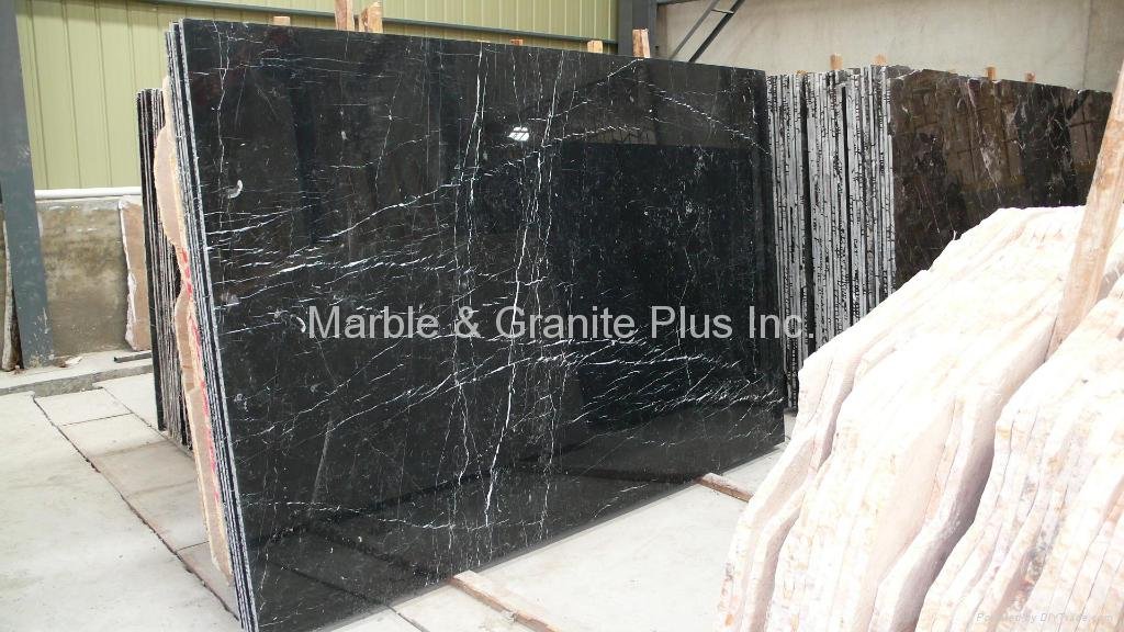 Nero Marquina marble slab (less white vein) 3