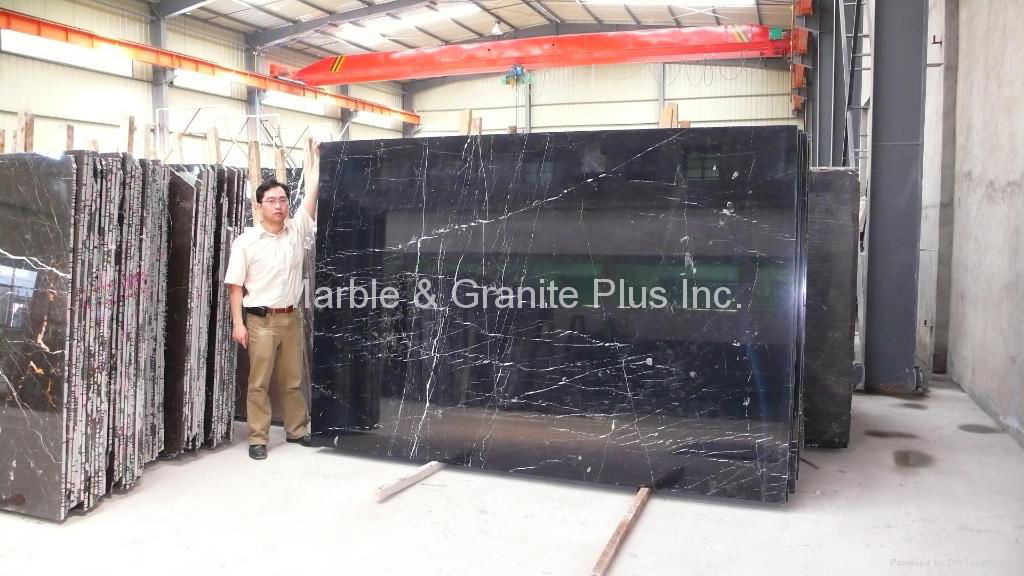 Nero Marquina marble slab (less white vein) 5