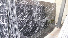 Nero Marquina marble slab (more white veins)