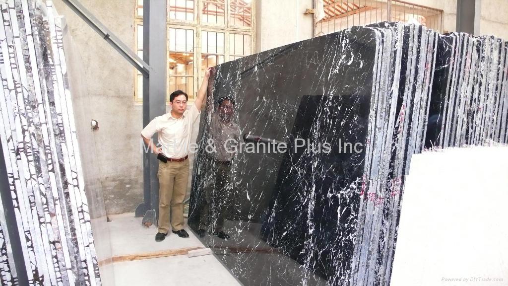 Nero Marquina marble slab (more white veins) 5