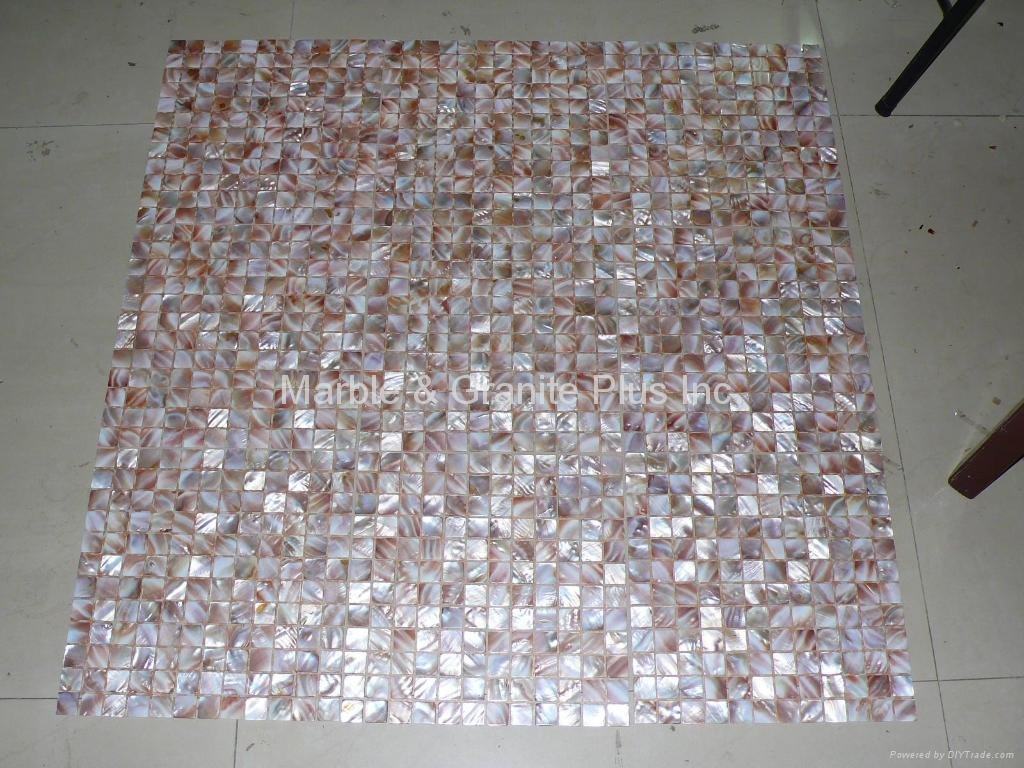 mesh Natural Brown shade mother of pearl mosaic tile
