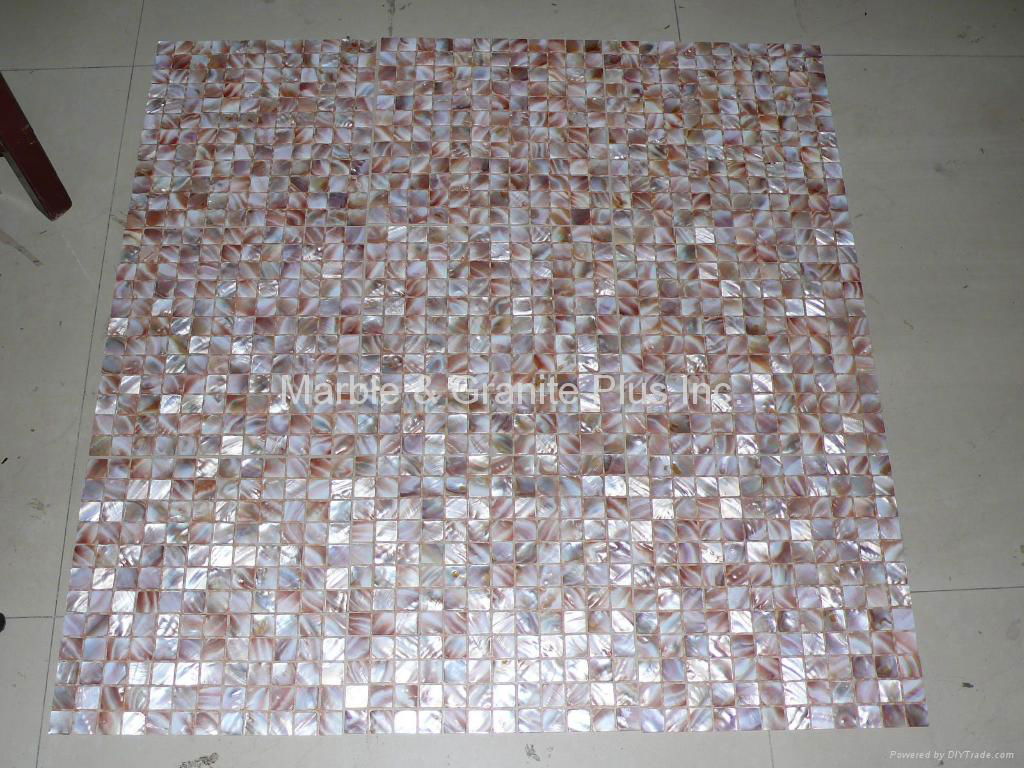 mesh Natural Brown shade mother of pearl mosaic tile 2