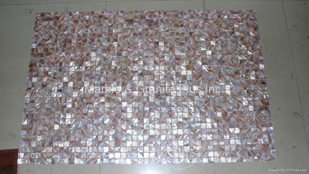 mesh Natural Brown shade mother of pearl mosaic tile 3