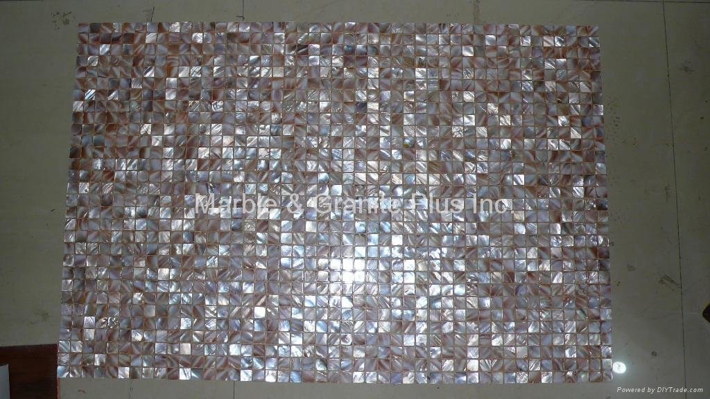 mesh Natural Brown shade mother of pearl mosaic tile 4