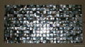 mesh 25x25mm/322x322mm Black Mother of Pearl mosaic tile, with open grout gap 