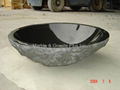 Granite bowl sink with natural cleft finish exterior 1