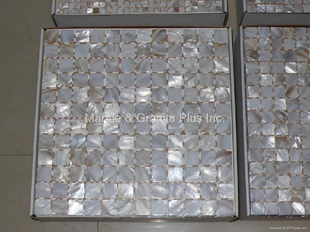 25x25mm/322x322x2mm mesh White MOP Mosaic Tile