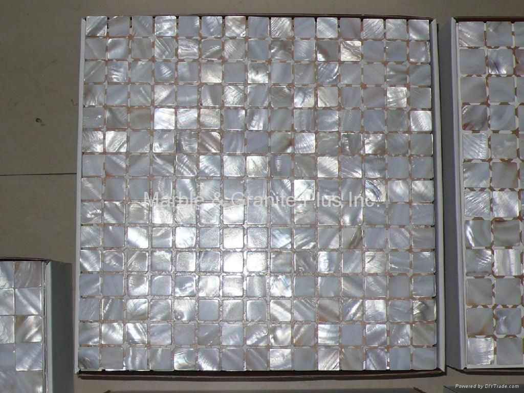 20x20mm/326x326x2mm mesh White MOP Mosaic Tile