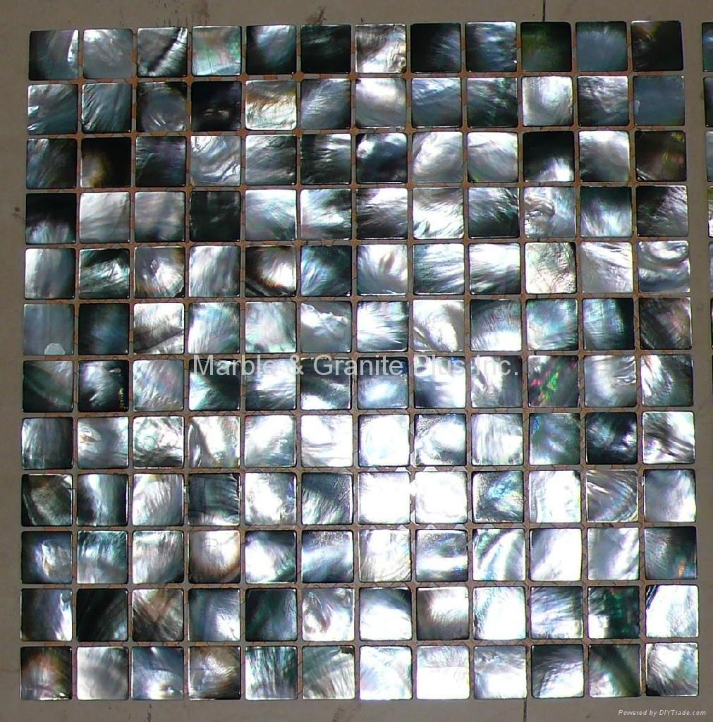 25x25mm/322x322x2mm mesh Blacklip Seashell MOP Mosaic Tile 