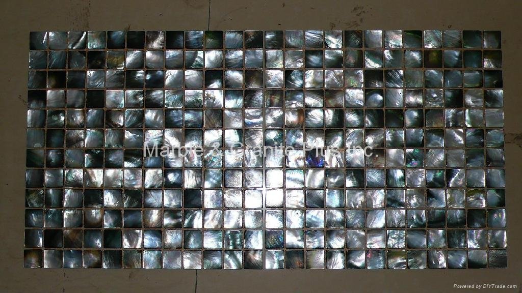 25x25mm/322x322x2mm mesh Blacklip Seashell MOP Mosaic Tile 