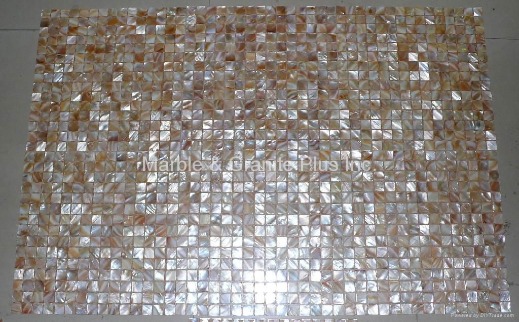 Yellow/Brown shade of White MOP mosaic tile 