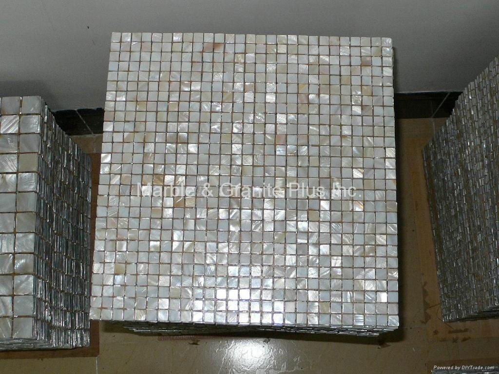10x10mm/300x300x2mm mesh White MOP Mosaic Tile 