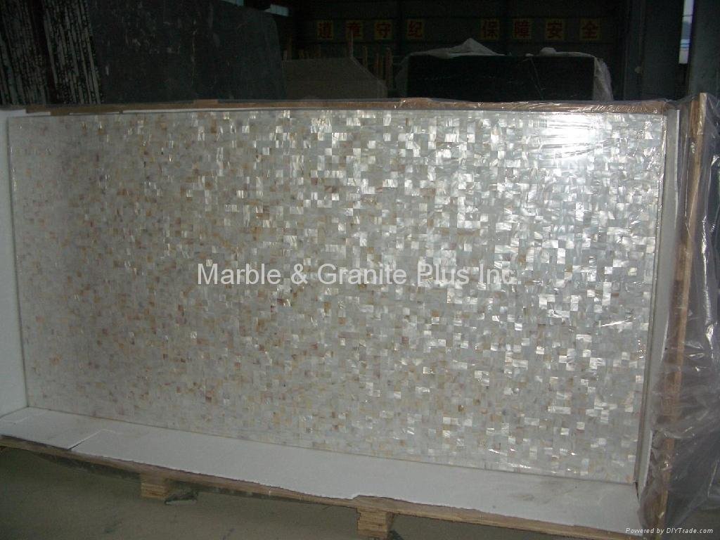 25x25mm/2440x1220x20mm Solid White freshwater MOP slab 5