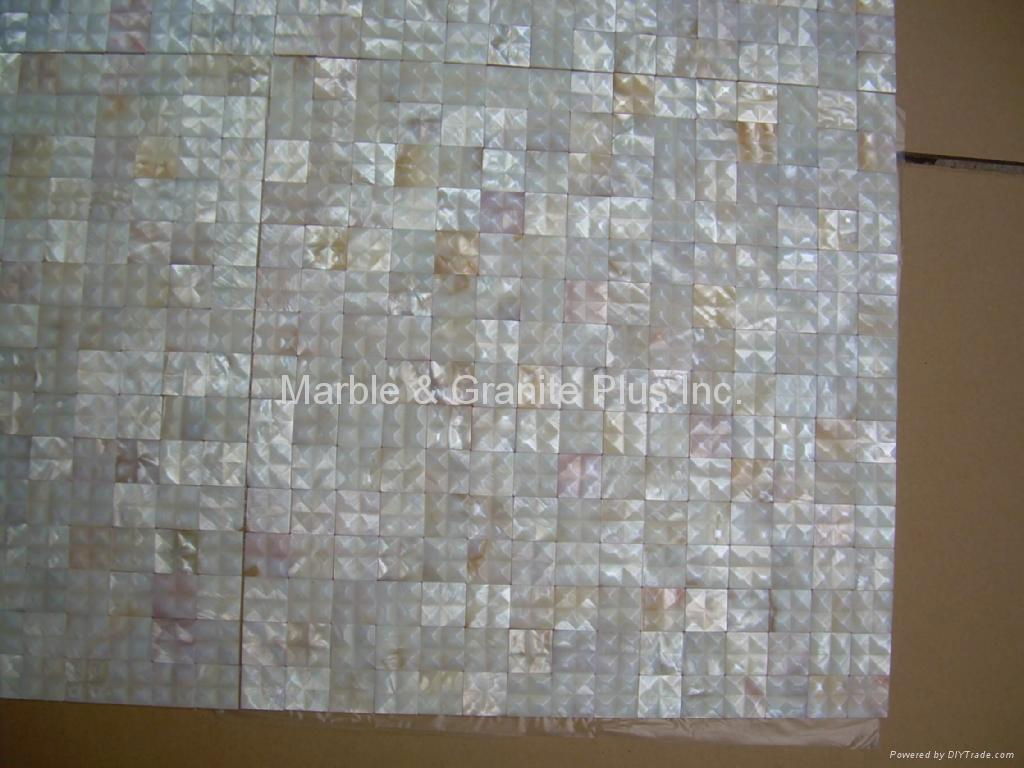 20x20mm/300x300x3mm mesh 3D Mother of Pearl (MOP) shell mosaic tiles