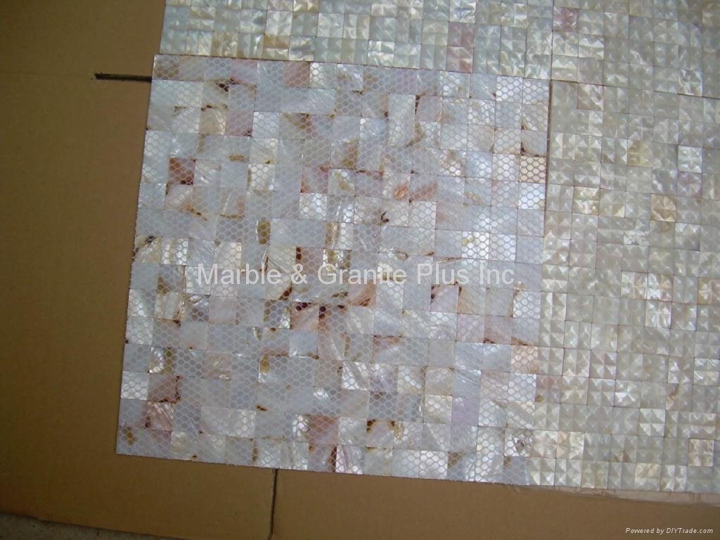 20x20mm/300x300x3mm mesh 3D Mother of Pearl (MOP) shell mosaic tiles