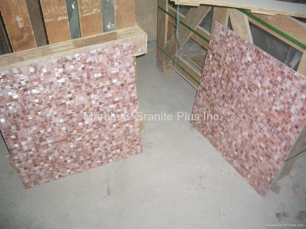 Pink American Shell MOP tile 2