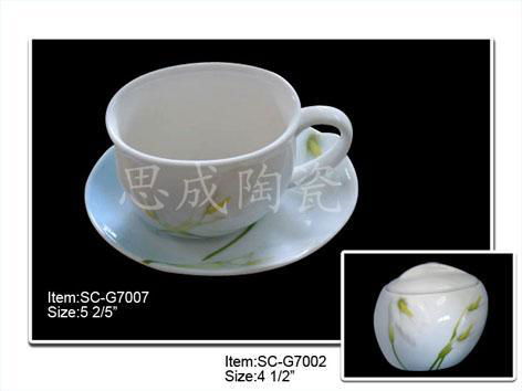 Sugar pot/Cup and Saucer 