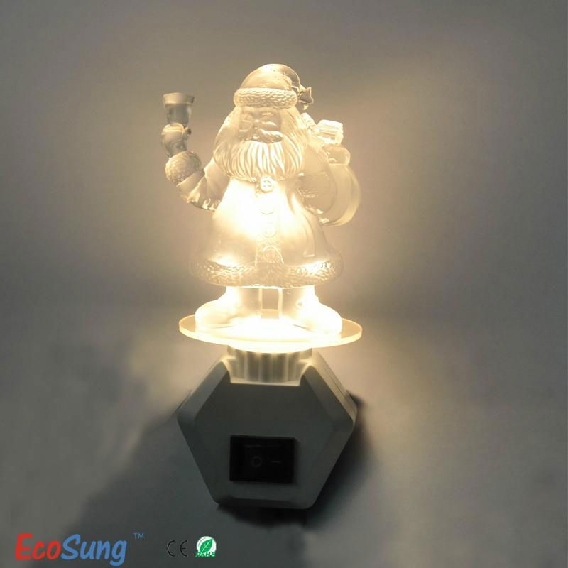 Christmas decoration led night bulb Christmas father figurine ON/OFF Wall plug 