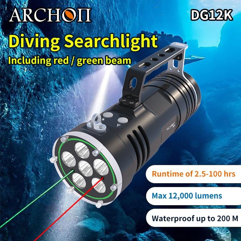 ARCHON奧瞳DG12K專業潛水手電筒