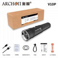 ARCHON奥瞳V10P专业潜水手电筒 21700锂电池 USB快速充电 100米潜水设备