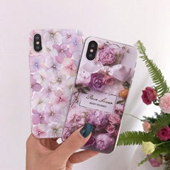 Fashion 3D Relief Flower Phone Case For iPhone X Case Colorful Artistic Floral