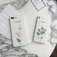 Leaf Rose Flower Pattern Print Soft Phone Cases  iPhone 6 6s 7 8 plus x