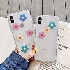 Cartoon Sun Flowers Soft TPU Cases Cover  For iPhone XR Case For iphone XS Max