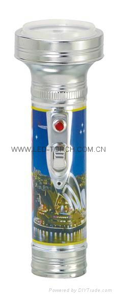 LED Metal/Steel Flashlight/Torch with Picture FT2DE2P