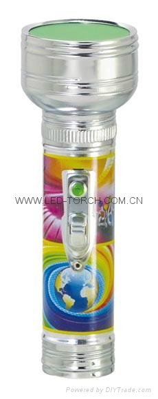 LED Metal/Steel Flashlight/Torch with Picture FT2DE10P